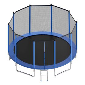 Outdoor Trampoline, 15FT Round Recreational Trampoline with Enclosure Net, ASTM Approved, Heavy Duty Trampolines, Max 470 lbs Weight Capacity
