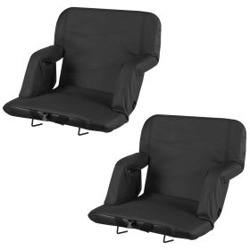 Stadium Seat, 6 Adjustable Angle Bleacher Chair, 2.75'' Cushion Stadium Seat with Back Support and Armrest