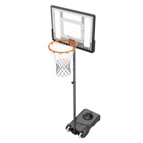 Basketball Hoop, 5-7 ft Adjustable Height Portable Backboard System, 32 inch Basketball Hoop & Goal, Kids & Adults Basketball Set with Wheels, St