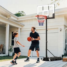 3.3-7 Feet Portable Adjustable Outdoor Kids Basketball Hoop Goal System (Color: White)